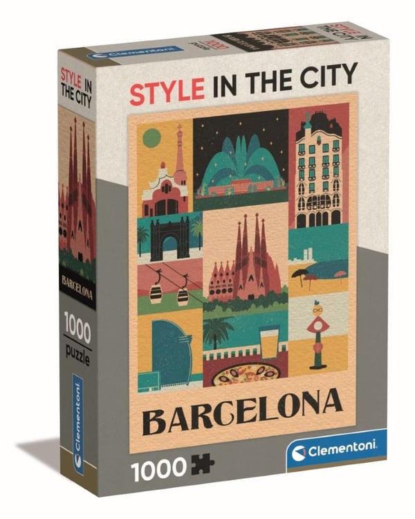 Clementoni Puslespill 1000 brikker Compact Barcelona