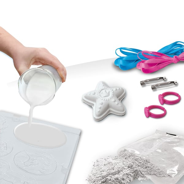 SES Creative Casting and painting - Jewellery, Støpe/malesett for barn, 5 år, Fotoark kartong, Flerfarget