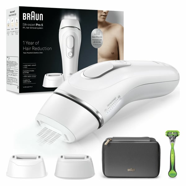 Braun Silk-expert Pro 5 PL5145 IPL-hårfjerner, sølv/hvit