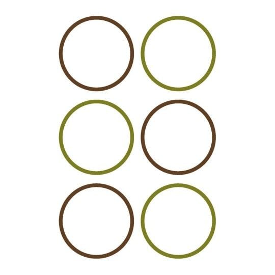 Etiketter Ø48 mm, hvid med farvet ramme, aftagelige - (4 ark x 6 stk.)