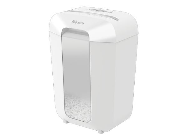 Fellowes Powershred LX70 -asiakirjasilppuri, jossa P-4-hiukkasten leikkaus, 4 x 40 mm, jopa 11 arkkia, valkoinen
