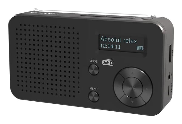 Telestar TOP 100, Bærbar, Analog & digital, DAB+, FM, 3 W, LCD, Sort
