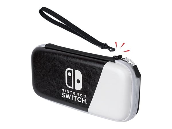 PDP Deluxe Travel Case - Spillkonsollveske - tynn - svart og hvit - for Nintendo Switch, Nintendo Switch Lite, Nintendo Switch OLED