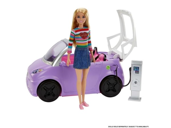 Barbie HJV36 sähköinen leikkiauto ja latausasema
