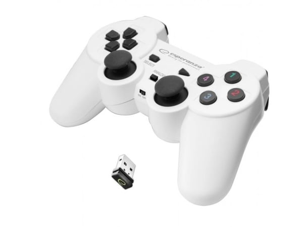 Esperanza GLADIATOR - Håndkonsoll - trådløs - 2.4 GHz - hvit - for PC, Sony PlayStation 3