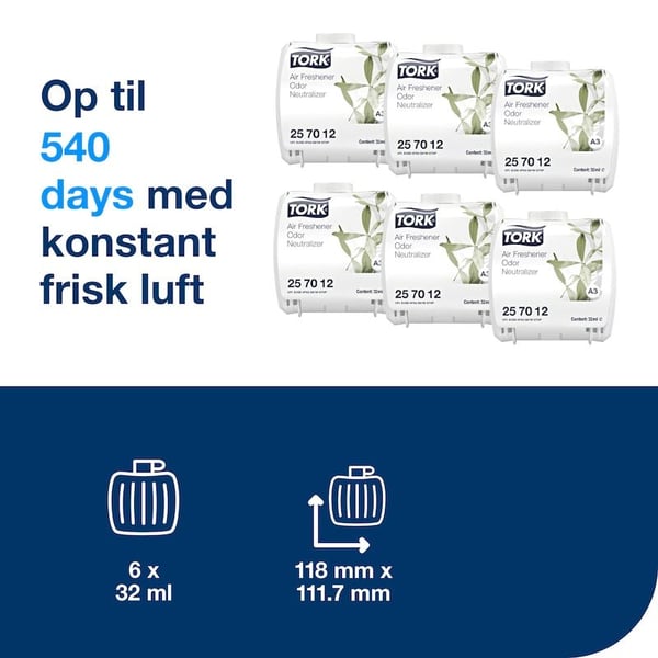 Luftfrisker Tork Constant Airfreshener Neutral A3 - (6 stk./eske)