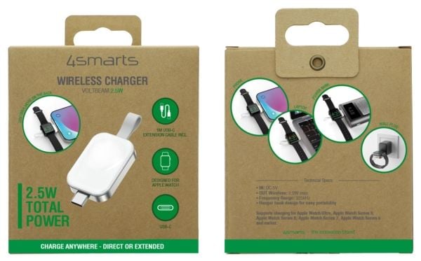 4smarts 541225, inomhus, ?DC, Trådlös laddning, 1 m, Vit