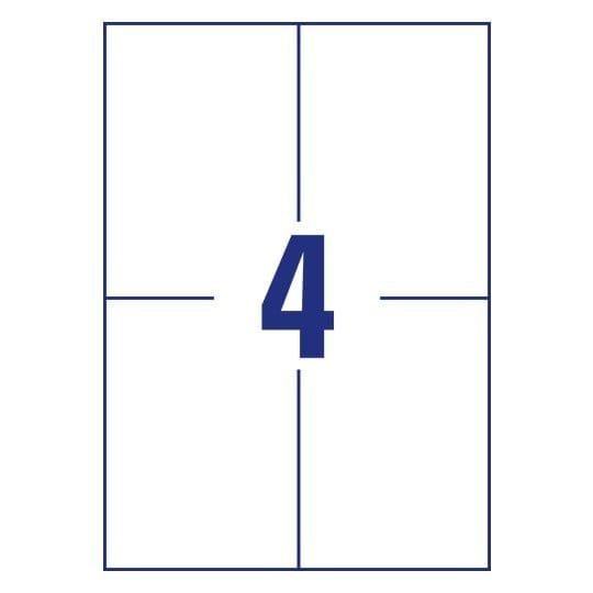 Avery Postkort/Navneskilte-Indstik 105x148 mm, printbare, mikroperforerede - (25 ark x 4 stk.)
