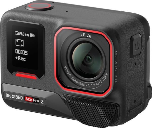 Insta360 Ace Pro 2, 8K Ultra HD, 50 MP, 240 kuvaa sekunnissa, Wi-Fi, Bluetooth, 1800 mAh:n kapasiteetti