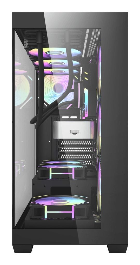 darkFlash DS900 datorchassi ATX/M-ATX/ITX, härdat glas, svart, utan fläktar