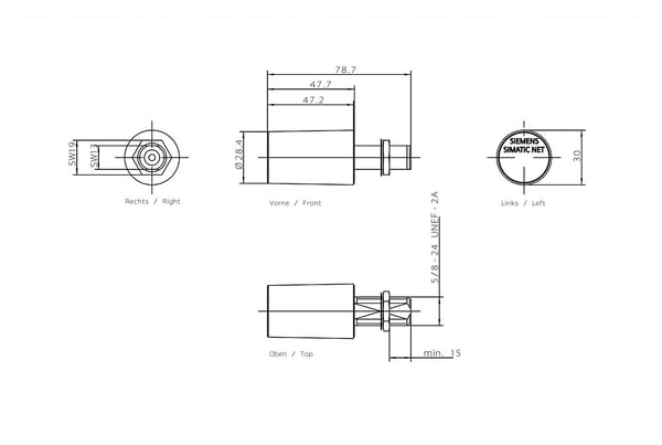 Siemens 6GK5792-4DN00-0AA6 IWLAN-antenni 2,4 GHz