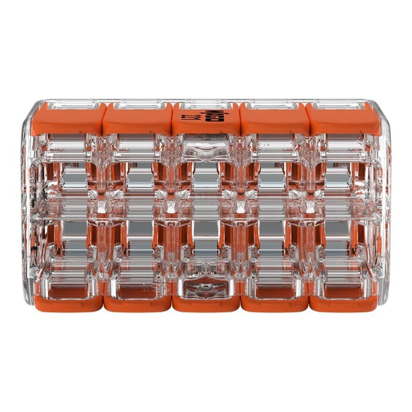 WAGO 221-420 vipuliitin, 10-osainen 10x0,2-4 mm², läpinäkyvä, 15 kpl