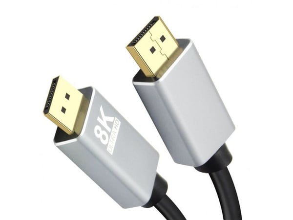 Helos tilkoblingskabel, DisplayPort plugg/plugg, PREMIUM 8K, 5,0m, sort