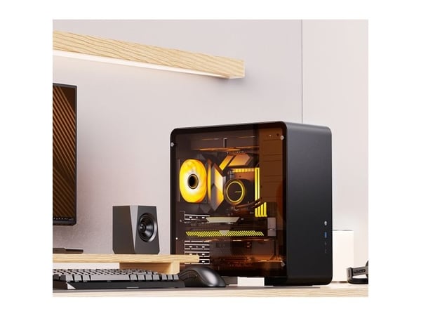 Jonsbo U4 PRO, Midi Tower, PC, Sort, ATX, ITX, Mini-ATX, Stål, Herdet glass, Spilling