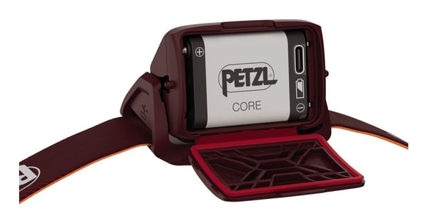 Petzl Actik Core, Pannbandsficklampa, Blå, Knappar, Batterinivå, IPX4, LED