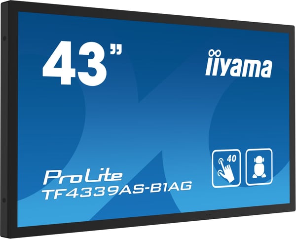 iiyama ProLite TF4339AS-B1AG - 43" Diagonal klass (42.5" visbar) LED-bakgrundsbelyst LCD-skärm - digital skyltning - med inbyggd mediaspelare och p...
