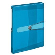 Herlitz 11206141, A4, Polypropylen (PP), Blå, Gjennomsiktig, Landskap/portrett, 4 mm, Elastisk bånd