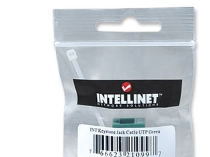 Intellinet 210997, Litteä, vihreä, RJ-45, uros, 22/26, Cat5e