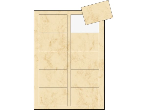 Sigel Business Card 3C DP744 - Marmorbeige - 85 x 55 mm - 225 g/m² - 100 kort (10 ark x 10 visittkort