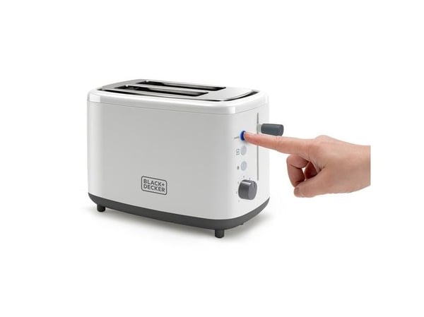 Black+Decker BXTO820E - Brödrost 820W. 2 breda rostningsfack, vit