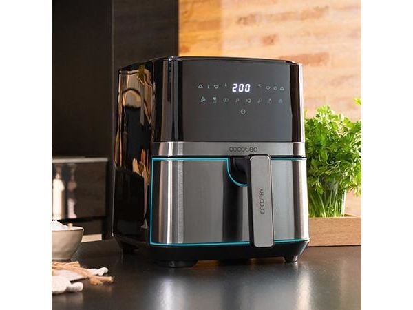 Cecotec Cecofry Full InoxBlack 5500 Pro, Kuumakiertoilmakypsennin, 5,5 L, 0,6 kg, 80 °C, 200 °C, 60 min