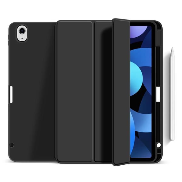 eSTUFF Miami - Lommebok for nettbrett - termoplast-polyuretan (TPU), polyuretanlær, polykarbonat - svart, blank - for Apple 10.9-inch iPad (10. gen...