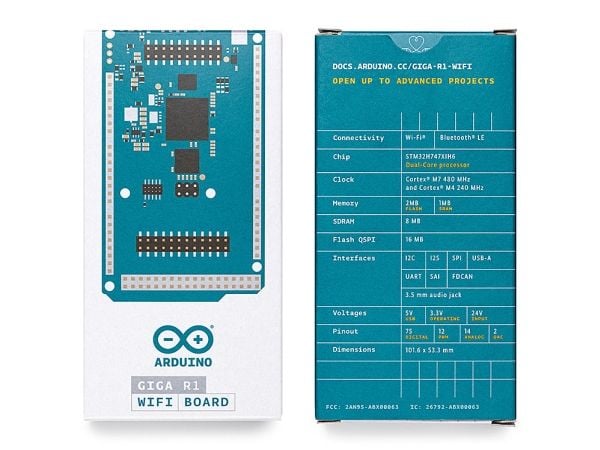 Arduino Development Board Giga R1 Wifi Lämplig för (Arduino boards): Arduino