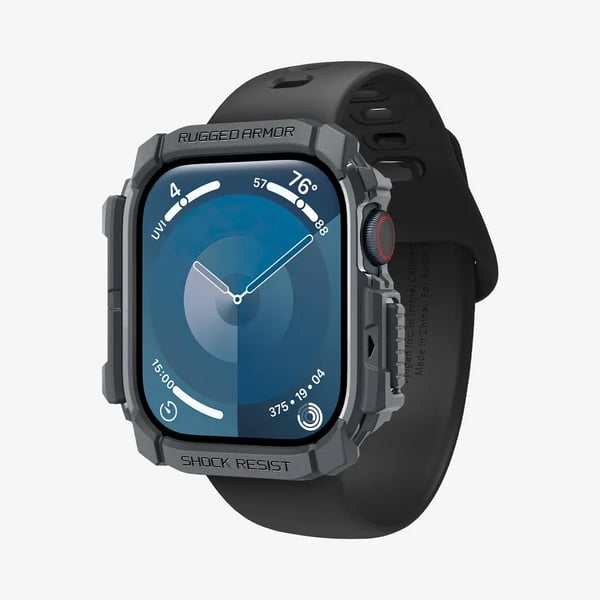 Spigen Rugged Armor, Box, SmartWatch, Tummanharmaa, Apple, Apple Watch 10 (42mm), Termoplastinen polyuretaani (TPU)