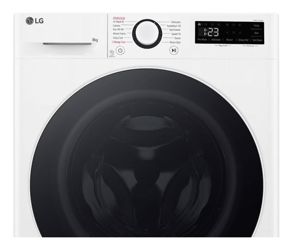 LG Serie R5 F2WR508S0W - Vaskemaskin - bredde: 60 cm - dybde: 53.5 cm - høyde: 85 cm - frontileggelse - 8 kg - 1200 rpm - hvit