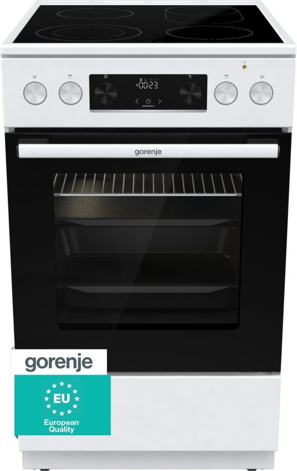 Gorenje GECS5C60WPA, Fristående köksspis, Vit, Knappar, Rotations-, Silver, Metall, LED Gorenje GECS5C60WPA, Fristående köksspis, Vit, Knappar, Rotations-, Silver, Metall, LED