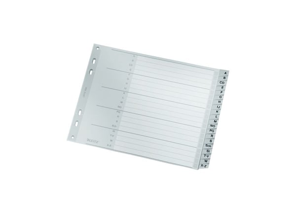 Leitz Tabs A-Z - muovinen - aakkosellinen hakemisto - pahvi - harmaa - A4 - 250 g/m² - 238 mm (1262-01-00)