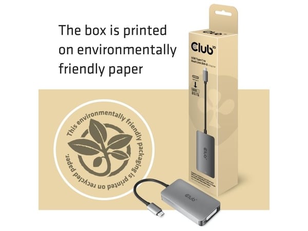 Club 3D CAC-1510-A USB-C til DVI-D-adapter for Apple Cinema Displays, sølv