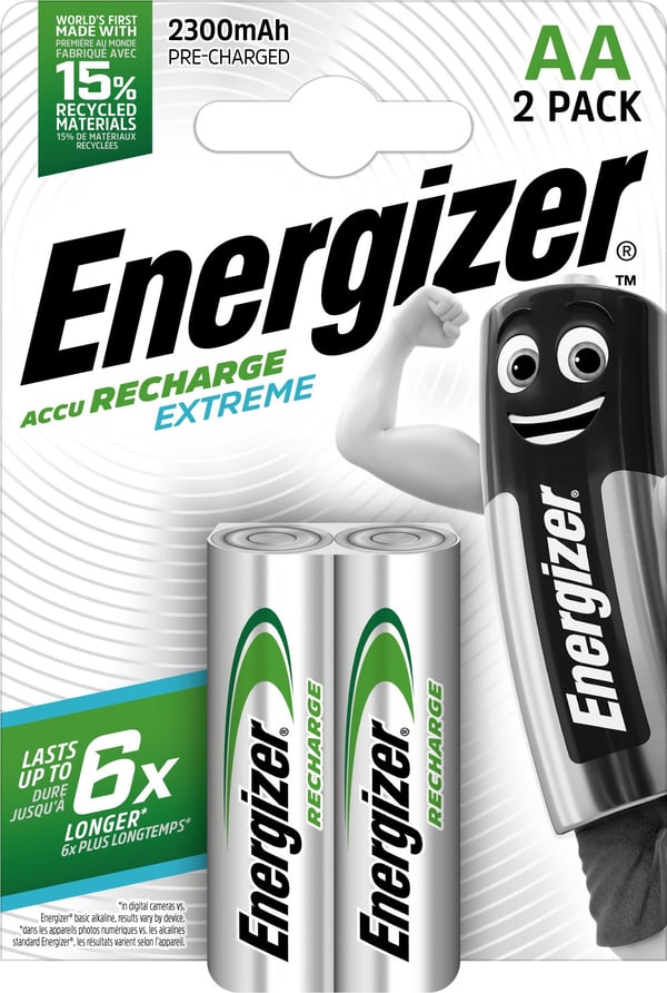 Energizer Accu Recharge Extreme - Batteri 2 x AA type - NiMH - (oppladbart) - 2300 mAh - sølv
