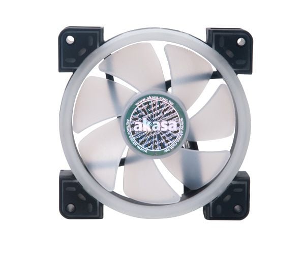 Akasa Vegas TLX, Fan, 12 cm, 1500 RPM, 23,8 dB, 35,2 cfm, Svart, Vit