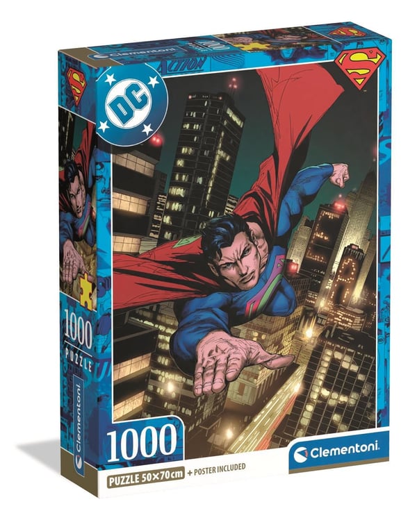 Clementoni Puslespil Superman 2025 - 2- Compact, 1000 brikker