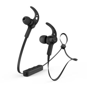 Hama Freedom Run II - True wireless-hodetelefoner med mikrofon - i øret - bak-nakken-montering - Bluetooth - svart