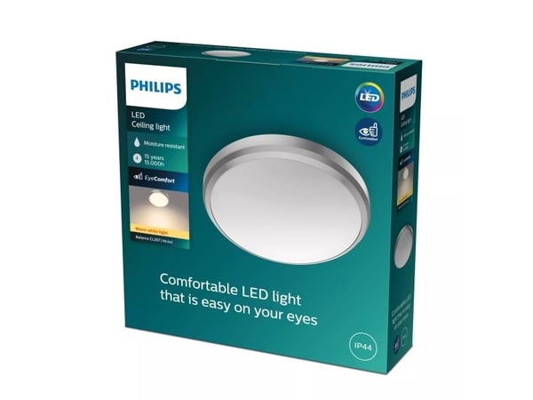 Philips Toiminnollinen Balance kattovalaisin 6W, LED, Ei vaihdettavissa oleva hehkulamppu, 600 lm, IP44, Nikkeli