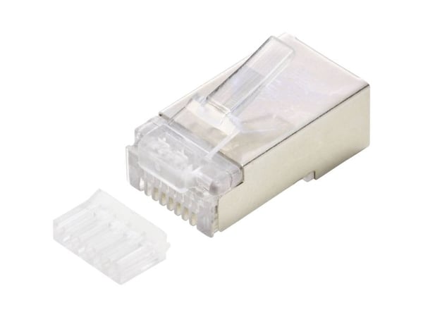 Conrad RJ45 liitin MODULARSTECKER CAT 6A TC-9878248 Liitin, suora 1 kpl - Sisältö: 1 kpl- Kosketinmateriaali: Nikkelöity- Materiaali: Muovi- Verkko...