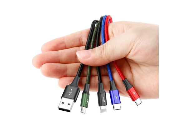 Baseus CA1T4-B01, Lajittelu, USB A, Lightning + micro-USB B + USB C, 1,2 m, Hanstik, Hanstik