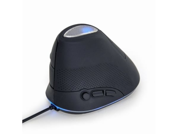 Gembird - Vertikal mus - ergonomisk - optisk - 6 knappar - kabelansluten - USB - rymdgrå - blåsa