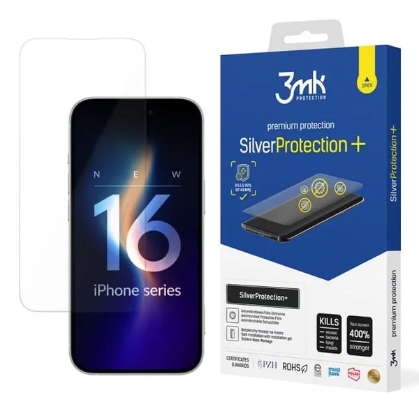 3mk SilverProtection+ - Skärmskydd för mobiltelefon - anti-chock - film - för Apple iPhone 16 Pro