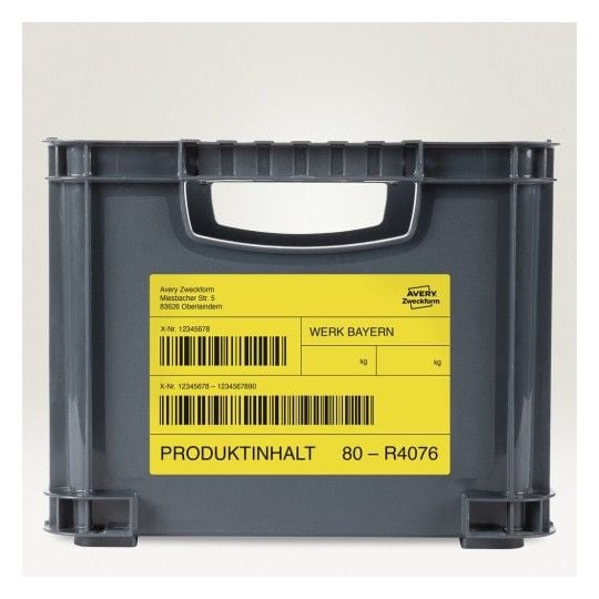 Avery L6130-20, Keltainen, Suorakulmio, Kiinteä, Polyesteri, Matta, 2 kpl