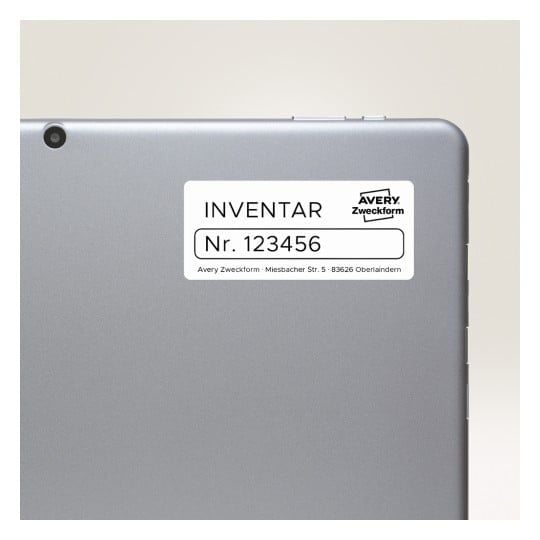 Avery etiketter med TripleBond™ 45,7 x 25,4 mm, S/H-laser, Farvelaser, A4, Inventarmærkning, ejendoms-id, sikkerhedsmærkning, forsegling, plomberin...