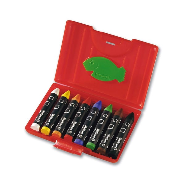 Pelikan 723148, 8 stykker, Sort, Blå, Brun, Grønn, Oransje, Rød, Hvit, Gult, Sort, Blå, Brun, Grønn, Oransje, Rød, Hvit, Gult, Rund, Spiss, Boks