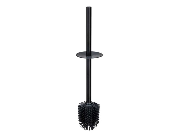 WENKO 25349100, Toalettbørste og holder, Sort, Keramisk, Silikon, Moderne, 91 mm