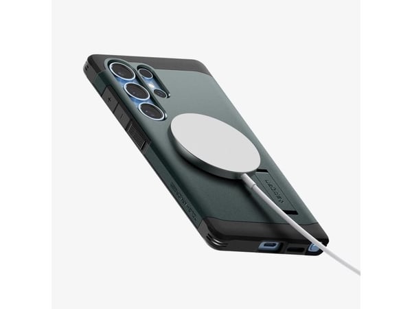 Kotelo Spigen Tough Armor MagSafe Samsung Galaxy S25:lle Ultra vihreä