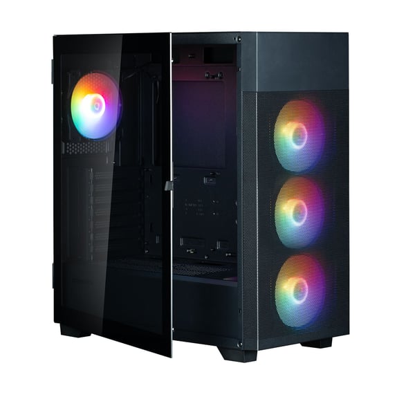 Zalman S5 NEO BLACK, Midi Tower, PC, Svart, ATX, micro ATX, Mini-ITX, Plast, Stål, Härdat glas, Multi