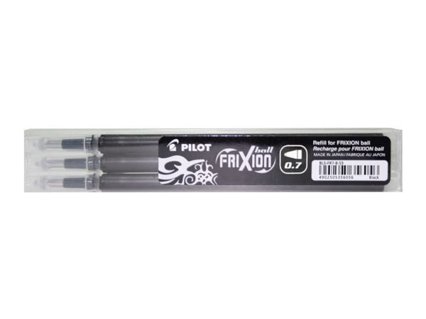 Pilot FriXion Point, Svart, Svart, 0,7 mm, 3 stykker