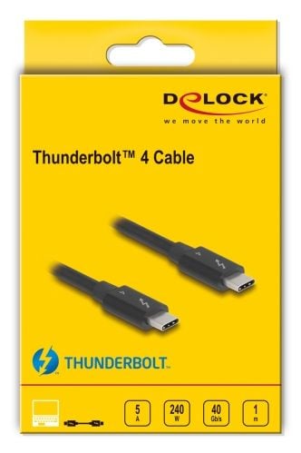Delock - Thunderbolt-kabel - USB-C (hane) till USB-C (hane) - USB 3.0 / Thunderbolt 3 / PCIe 3.0 - 1 m - upp till 40 Gbps dataöverföringshastighet,...