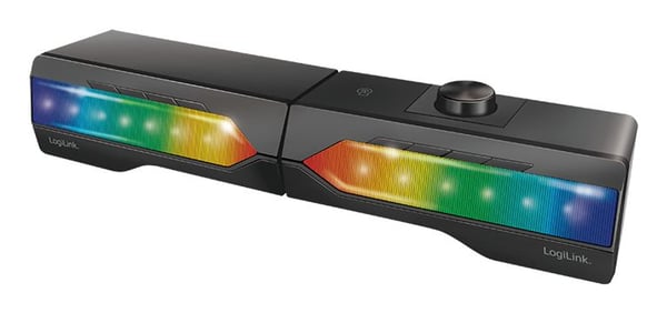 LogiLink Mobile soundbar juhlavalaistuksella, musta langaton 2-in-1 peliäänijärjestelmä, kosketusohjaus - 1 kpl (SP0059)